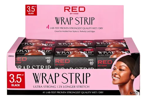 Tira Para Envolver El Cabello Roja De Red By Kiss Ultra Stro