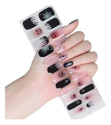 Pegatinas Para Uñas De Halloween Jr51, Tiras Semirduras De G