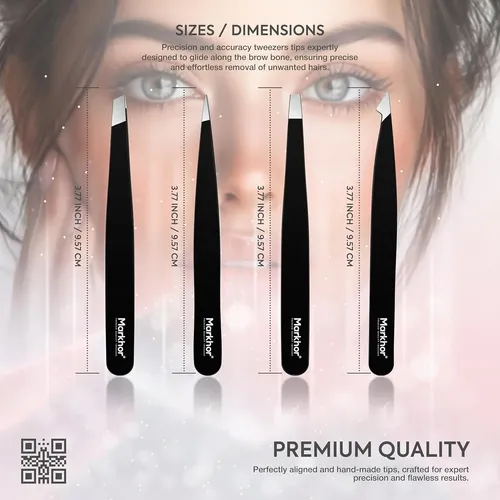 Pinza Negra Profesional Para Cejas Y Vello Facial
