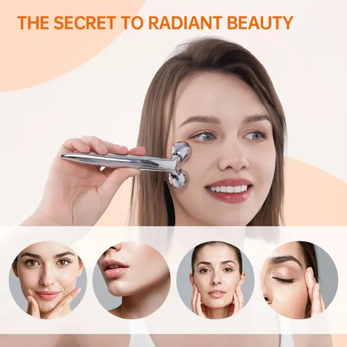Set Masajeador Facial Infiniterelax Rodillo Y Gua Sha Plata