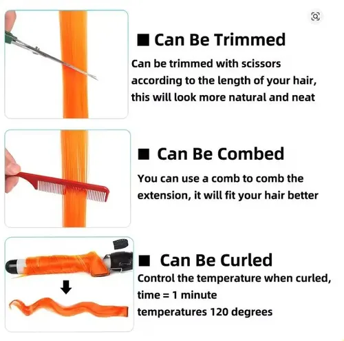 Extensión De Pinza Para Cabello Liso Color Highlight