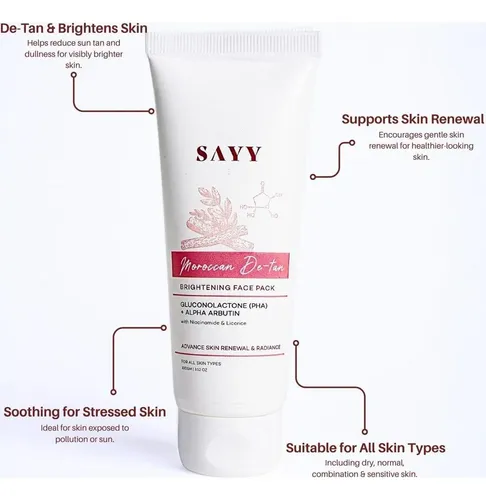 Mascarilla Facial Iluminadora Sayy Moroccan De-tan 100 G