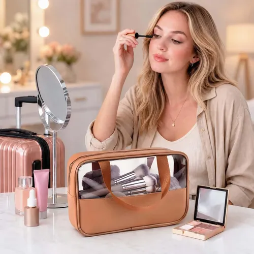 Set 55 Brochas Maquillaje Hghdbt Profesional Estuche Café