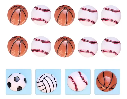 Pegatinas Para Uñas Con Forma De Bola Plana, 30 Unidades Basketball And Baseball