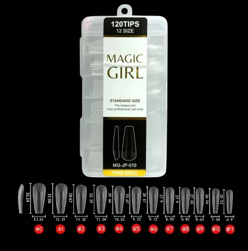 Tips Soft Gel Press On Caja X120u Coffin Medianas Prelimadas