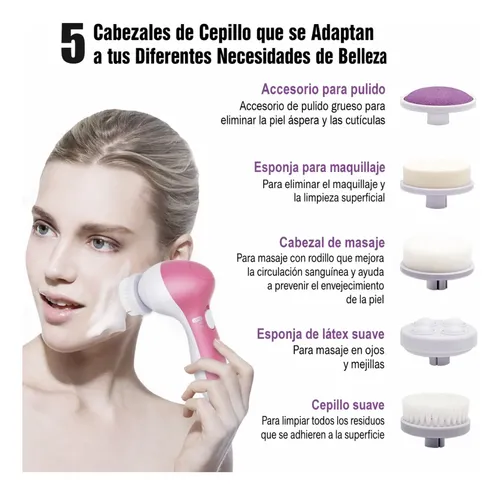 Cepillo Exfoliante Facial Masajeador Limpieza 5 En 1 A Pilas