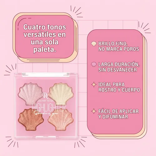 Debby Rose High Light Glow Concha Iluminadores 8g