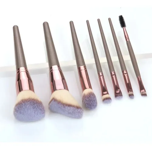 Set 15 Brochas Maquillaje Ojos Rubor Con Funda 15 Pieces Champagne Gold Makeup Brush Bag