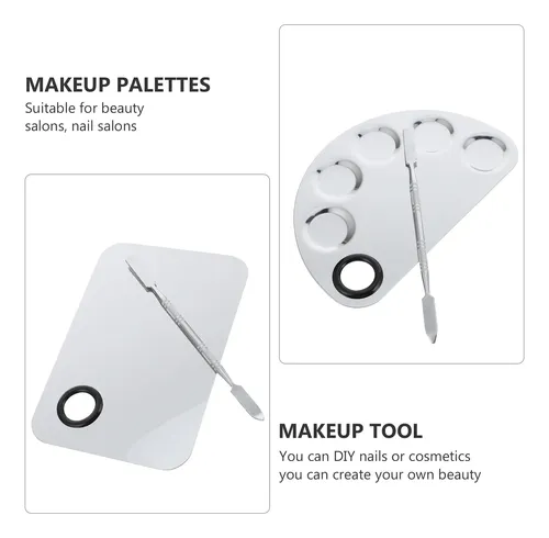 2sets Stainless Steel Makeup Palettes Nail Art Mixing Plates