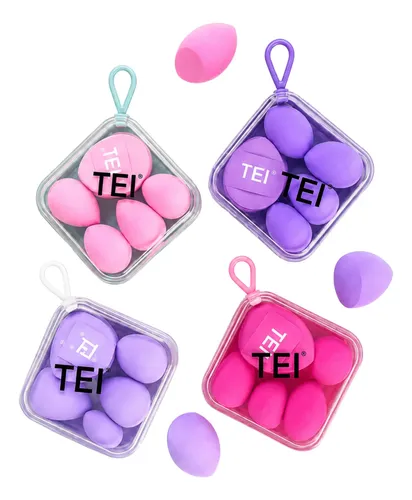Set 6 Esponjas Mini De Maquillaje Con Estuche Tei