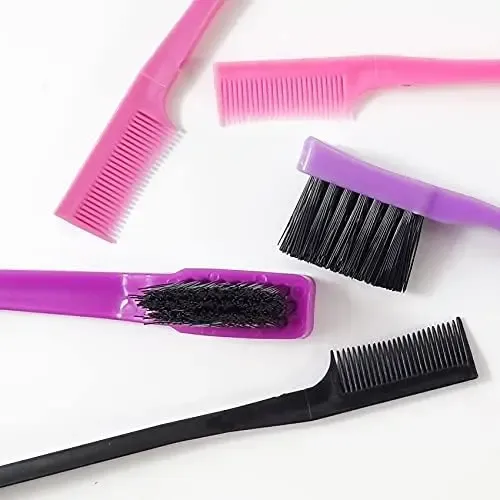 Yoohua 24pcs Cepillo Para Bordes Del Cabello, Peine Para El Azul, Púrpura, Rosa.