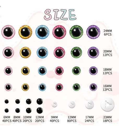 Ojos De Seguridad Brillantes Para Amigurumi 6 24mm X324