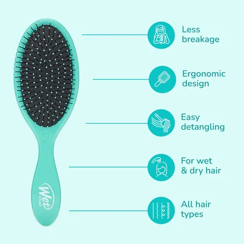 Cepillo Desenredante Wet Brush Original Aqua, Cerdas Ultra S