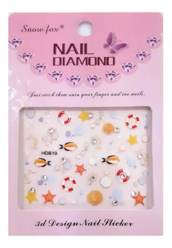 Sticker Para Uñas Diamond 3d Manicura Pack 10 Planchas