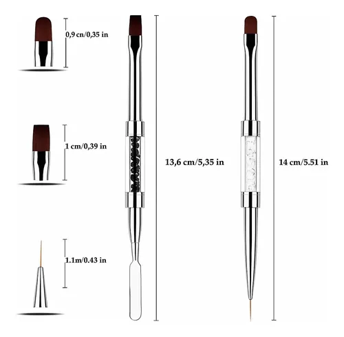 Jeonekid Set 2 Brochas Nail Art Doble Punta