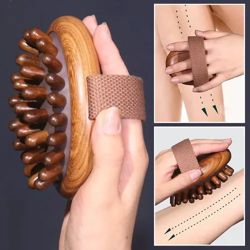 Cepillo Masajeador De Madera Para Cabello Y Cabeza