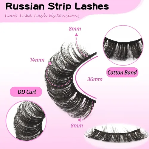 Pestañas Postizas Rusas 10p-d03 Losha Lashes