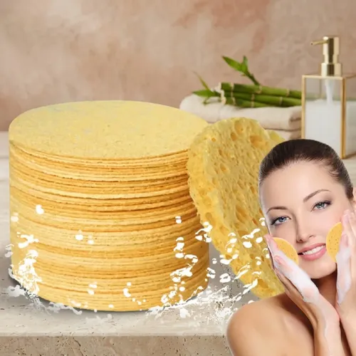50 Esponjas Faciales Comprimidas, Desmaquillante De Celulosa