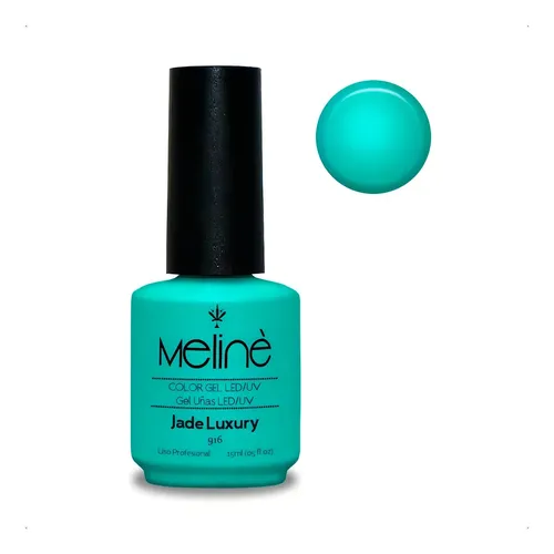 Esmalte Meline Nuevos Colores Gel Uv/led Semip. X 15 Ml Color 916 Jade Luxury