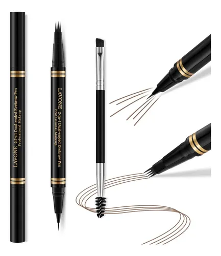 Lápiz De Cejas Lavone 2-en-1 Microblading Marrón Oscuro
