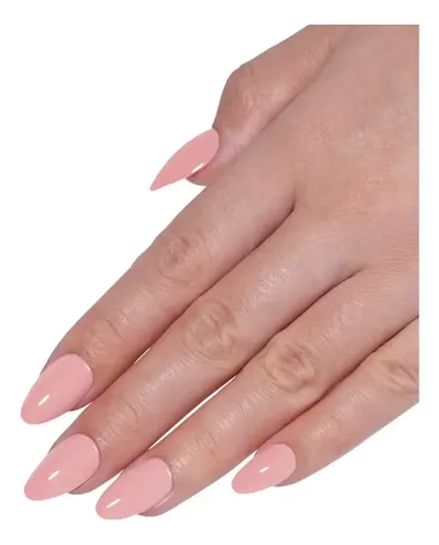 Uñas Press On Veluna Almendras 32u Cortas Reutilizables Kit Rosa Claro