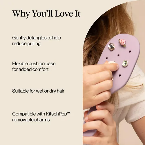 Cepillo De Pelo Kitsch Paddle Para Mujer, Cepillo Desenredan Violeta