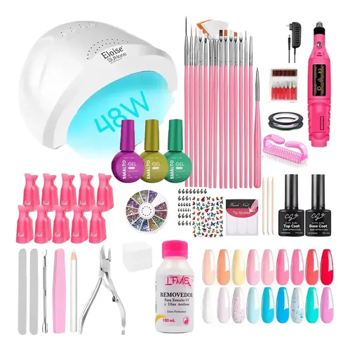 Kit Manicura Completo X60u Semipermanente Cabina Uv Led Uñas