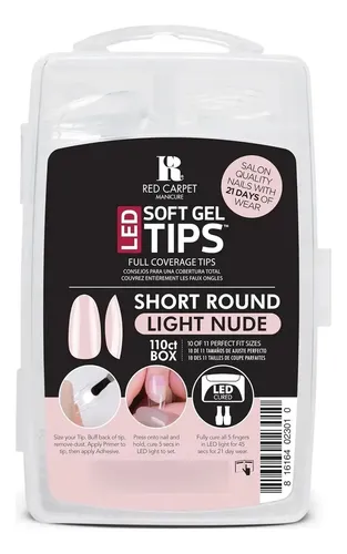 Uñas Soft Gel Tips Light Nude Rc Red Carpet Manicure 110