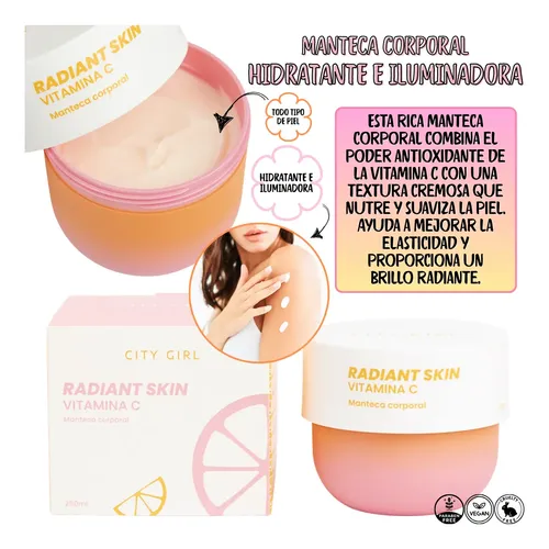 Manteca Corporal Hidratante De Vitamina C 250ml City Girl