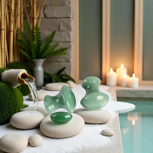 2 Herramientas De Masaje Facial Gua Sha, Juego De Piedras Ve