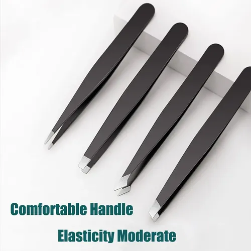 Pinzas De Precisión Para Cejas De Acero Inoxidable E, 1/4 Un