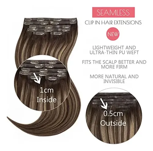 Extensiones De Cabello Human C/clip 7u 40cm #r2-2/6