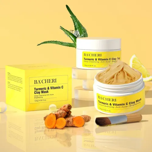 Mascarilla De Arcilla Bacheri Con Cúrcuma Y Vitamina C 130g