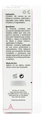 Cepage Balsamo Reparador Para Labios Cicanol Rx Levres X10g