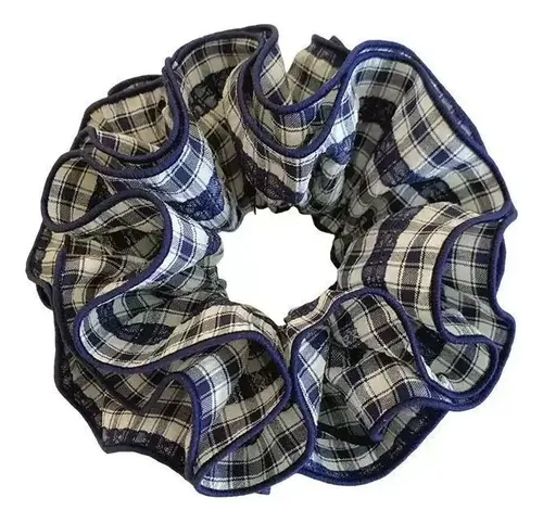 Korean Plaid Hair Ribbon For Women, Ponytail