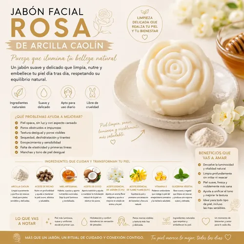 Jabón Artesanal Facial Miel Y Jazmín