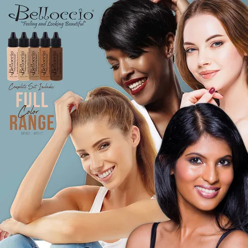 Belloccio Set 17 Bases Maquillaje Aerografo Profesional