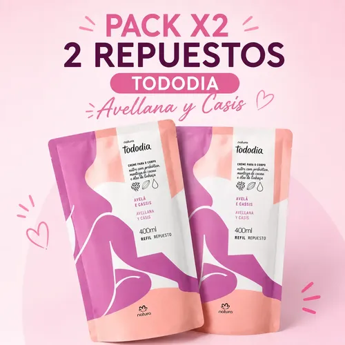 Pack X2 Repuesto Crema Corporal Natura Tododia Avellana Casi