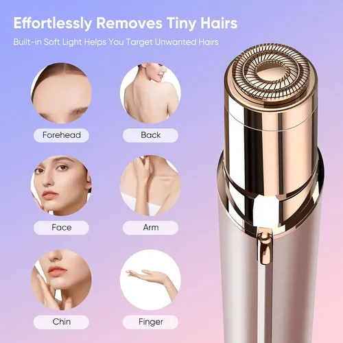 Depiladora Eléctrica Facial Mujer Portátil Champagne
