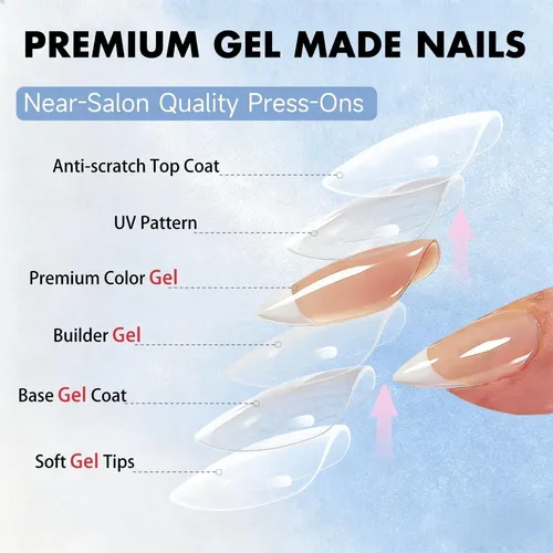 Uñas Postizas Cromadas Sxvme French Nude 24 Piezas