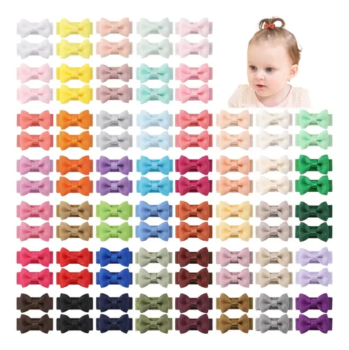 Hair Clips Yoyokid 100pcs Grosgrain Ribbon 3.1 Cm Bow