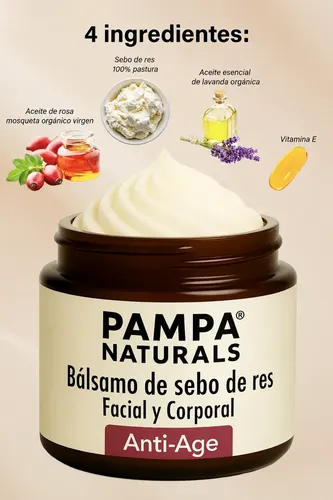 Crema Bálsamo Anti Age Sebo Res Beef Tallow Rosa Mosqueta