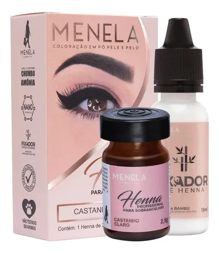Kit de henna para cejas Menela, color marrón claro, 2,5 g
