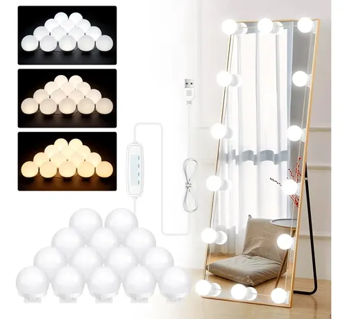 Luces Para Espejo De Tocador Veiopgab 14 Led 3 Colores Regul