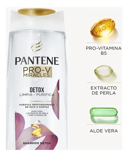 Shampoo Detox Pantene Pro-v Miracles Detox Limpia – Purifica 750 Ml