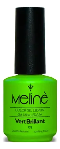 Esmalte Meline Nuevos Colores Gel Uv/led Semip. X 15 Ml Color 174 Ver Brillant