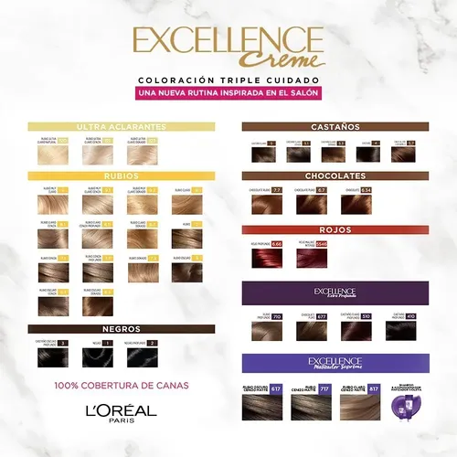 Kit Tintura Permanente L’ Oréal Paris Excellence Creme Tono 4 castaño