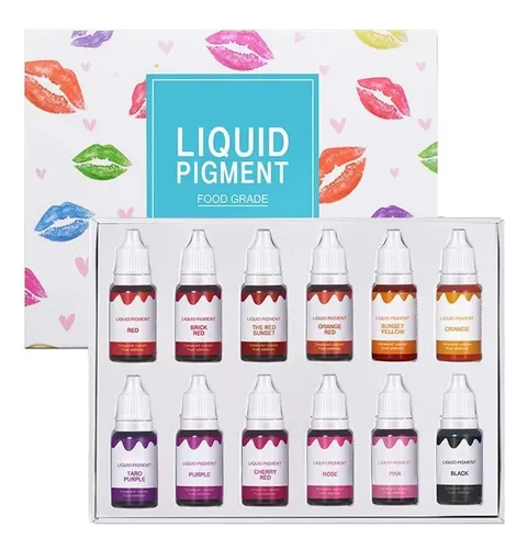 Set De Pigmentos Líquidos Para Gloss Labial 12 Colores