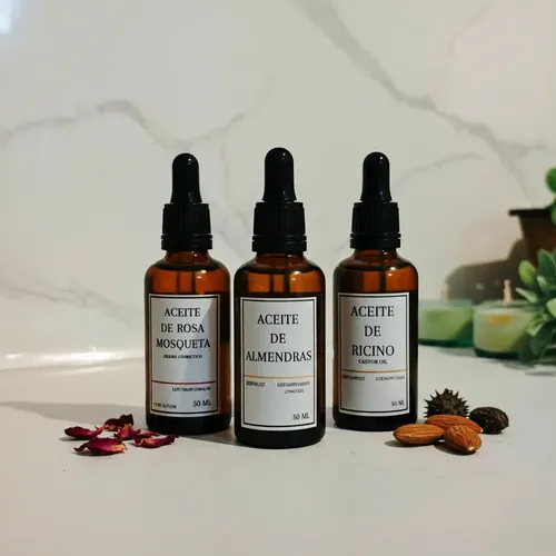 Trio De Aceites Puros Calidad Rosa Mosqueta,ricino,almendras