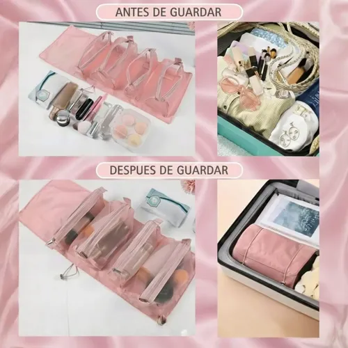 Neceser Organizador Viaje Porta Cosméticos Maquillaje 4 En 1